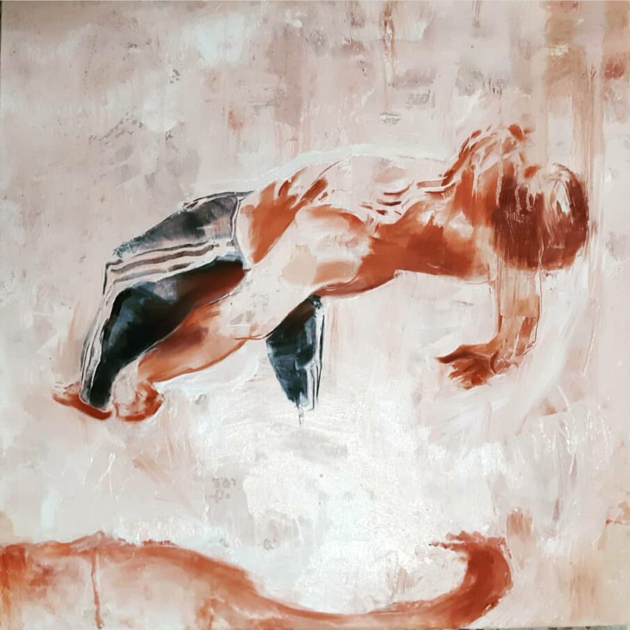 A painting, Oil on Canvas, from INSONNE Exhibition, Artist: Ruggero Facchin, Curated by Federica Viola